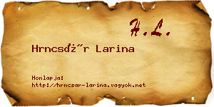 Hrncsár Larina névjegykártya